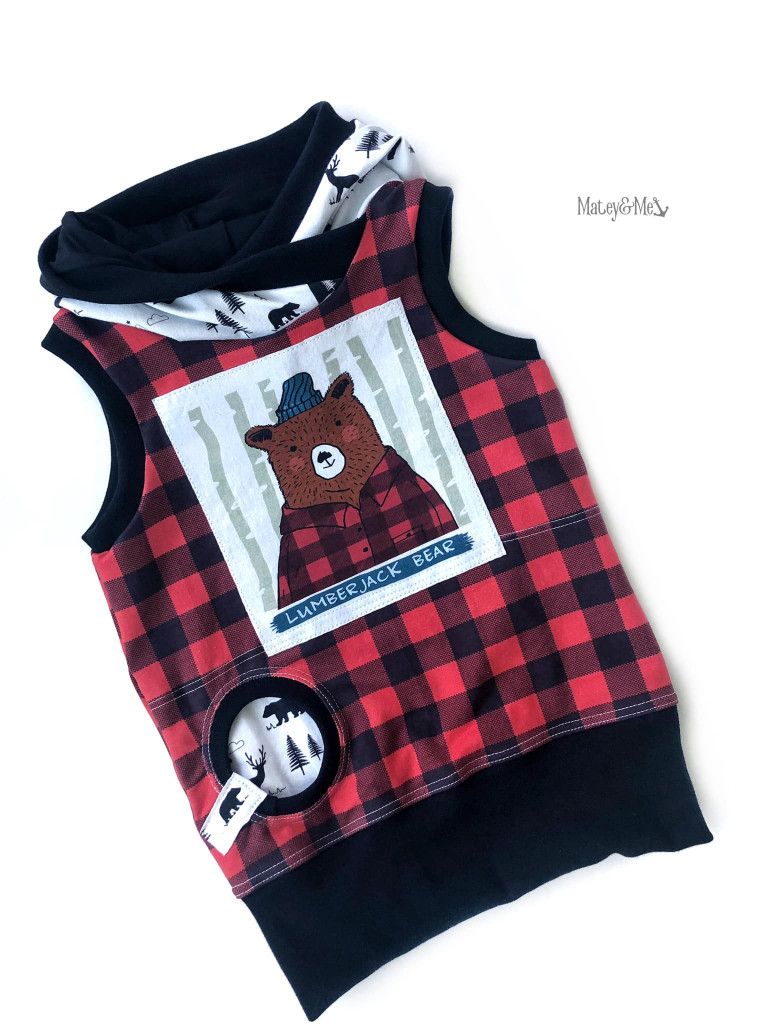 Lumberjack Bear Hooded Vest 6-9 years GWM