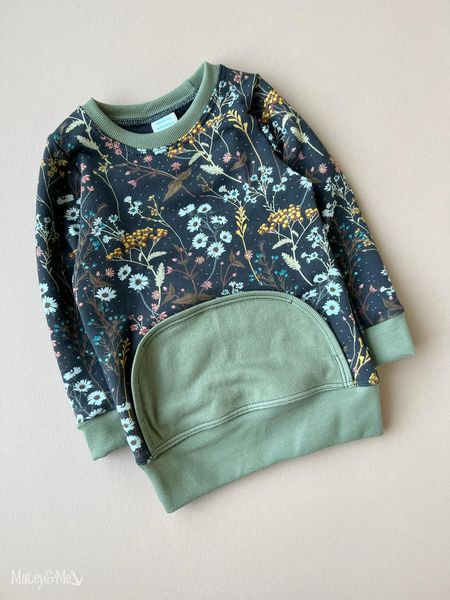 Midnight Floral Pull Over 3/4
